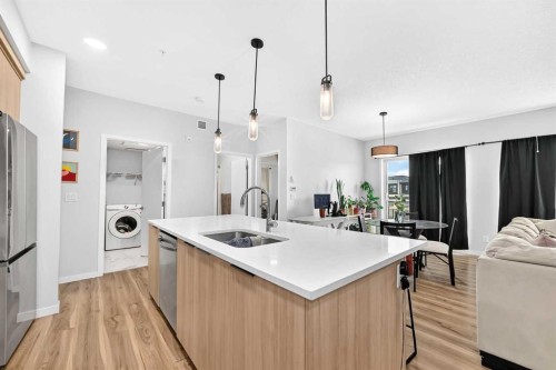 3208-220 Seton Grove Se, Calgary, AB - Indoor Photo Showing Kitchen With Double Sink With Upgraded Kitchen