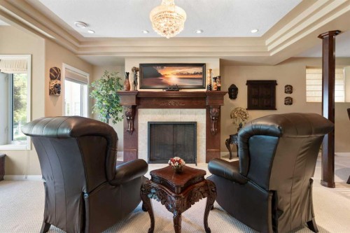1649 Evergreen Hill Sw, Calgary, AB - Indoor With Fireplace