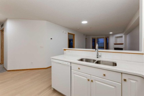 244-8535 Bonaventure Drive Se, Calgary, AB - Indoor Photo Showing Kitchen With Double Sink