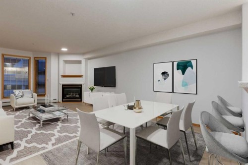 244-8535 Bonaventure Drive Se, Calgary, AB - Indoor With Fireplace