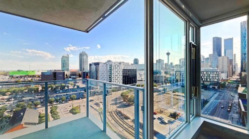 1207-510 6 Avenue Se, Calgary, AB -  With Balcony With View