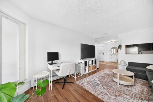 307-3717 42 Street Nw, Calgary, AB - Indoor Photo Showing Living Room With Fireplace