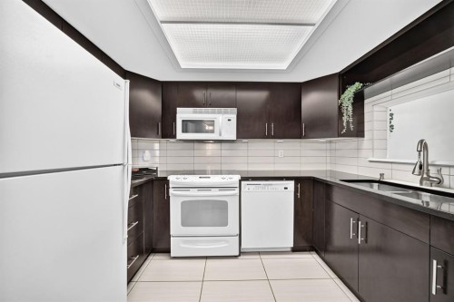 307-3717 42 Street Nw, Calgary, AB - Indoor Photo Showing Kitchen With Double Sink