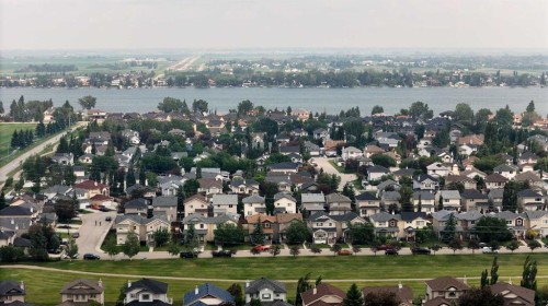 105 West Creek Pond, Chestermere, AB - Outdoor With Body Of Water With View