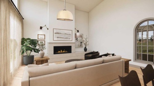 1408 75 Avenue Sw, Calgary, AB - Indoor Photo Showing Other Room With Fireplace