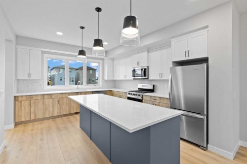 343 Belvedere Drive Se, Calgary, AB - Indoor Photo Showing Kitchen With Upgraded Kitchen