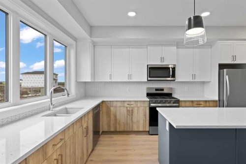 343 Belvedere Drive Se, Calgary, AB - Indoor Photo Showing Kitchen With Double Sink With Upgraded Kitchen