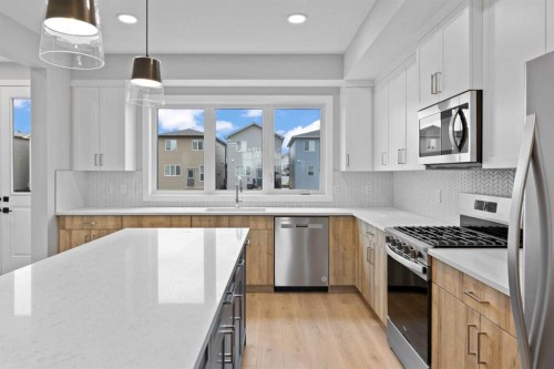 343 Belvedere Drive Se, Calgary, AB - Indoor Photo Showing Kitchen With Upgraded Kitchen
