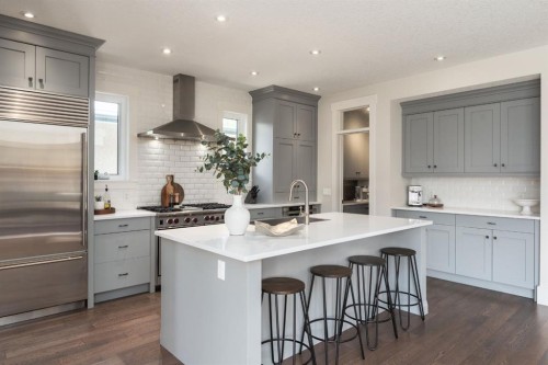 313 Centre Avenue Se, Airdrie, AB - Indoor Photo Showing Kitchen With Upgraded Kitchen