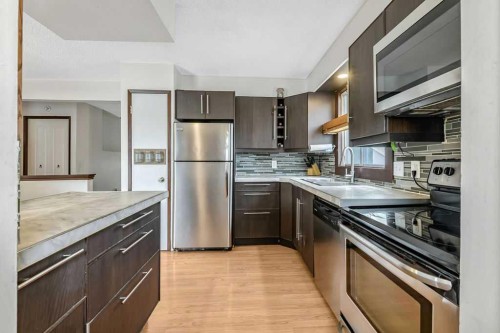 311 Penbrooke Crescent Se, Calgary, AB - Indoor Photo Showing Kitchen With Double Sink