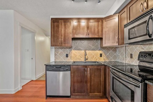 14-2906 17 Avenue Sw, Calgary, AB - Indoor Photo Showing Kitchen With Stainless Steel Kitchen With Double Sink