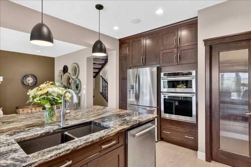 146 Valley Pointe Way Nw, Calgary, AB - Indoor Photo Showing Kitchen With Stainless Steel Kitchen With Double Sink With Upgraded Kitchen