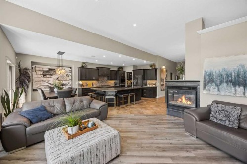 469 Rainbow Falls Way, Chestermere, AB - Indoor Photo Showing Living Room With Fireplace