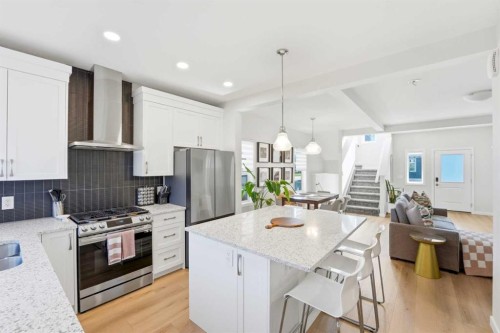 591 Lawthorn Way Se, Airdrie, AB - Indoor Photo Showing Kitchen With Stainless Steel Kitchen With Upgraded Kitchen