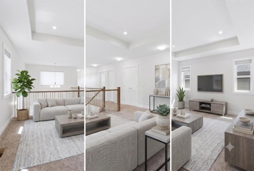 129 Kingsbury Close Se, Airdrie, AB - Indoor Photo Showing Living Room