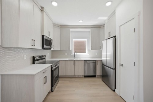 348 Cornerbrook Drive Ne, Calgary, AB - Indoor Photo Showing Kitchen With Stainless Steel Kitchen With Upgraded Kitchen