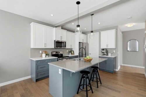 201 Marina Key, Chestermere, AB - Indoor Photo Showing Kitchen With Stainless Steel Kitchen With Double Sink With Upgraded Kitchen