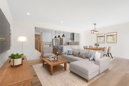 53 Versant Point Sw, Calgary, AB - Indoor Photo Showing Living Room