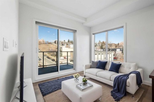 401-455 1 Avenue Ne, Calgary, AB - Indoor Photo Showing Living Room