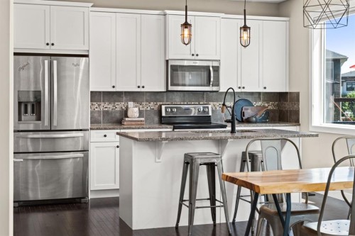 172 Mcivor Terrace, Chestermere, AB - Indoor Photo Showing Kitchen With Stainless Steel Kitchen With Upgraded Kitchen