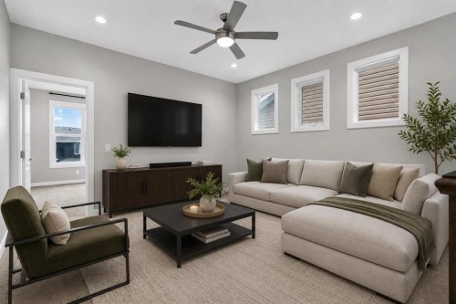 62 Evansfield Green Nw, Calgary, AB - Indoor Photo Showing Living Room