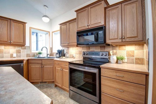 49 Thornfield Close Se, Airdrie, AB - Indoor Photo Showing Kitchen With Double Sink