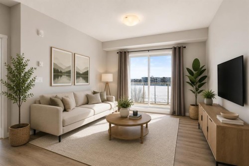 305-20 Seton Park Se, Calgary, AB - Indoor Photo Showing Living Room