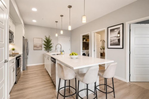305-20 Seton Park Se, Calgary, AB - Indoor Photo Showing Kitchen With Upgraded Kitchen