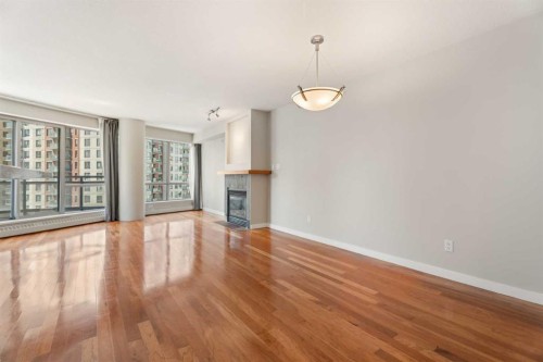 804-1088 6 Avenue Sw, Calgary, AB - Indoor With Fireplace