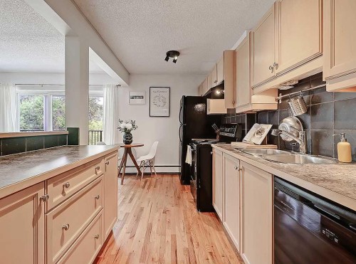 305-112 23 Avenue Sw, Calgary, AB - Indoor Photo Showing Kitchen With Double Sink