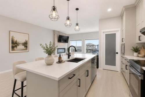 22 Edith Manor Nw, Calgary, AB - Indoor Photo Showing Kitchen With Double Sink With Upgraded Kitchen