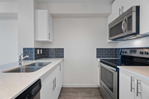 2404-181 Skyview Ranch Manor Ne, Calgary, AB - Indoor Photo Showing Kitchen With Stainless Steel Kitchen With Double Sink