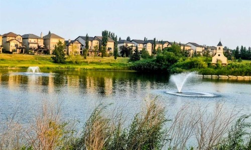 349-130 New Brighton Way Se, Calgary, AB - Outdoor With Body Of Water With View
