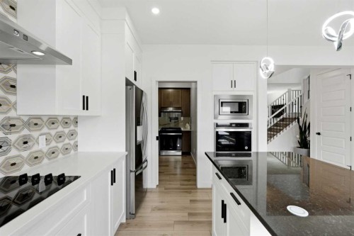 160 Homestead Grove Ne, Calgary, AB - Indoor Photo Showing Kitchen With Upgraded Kitchen
