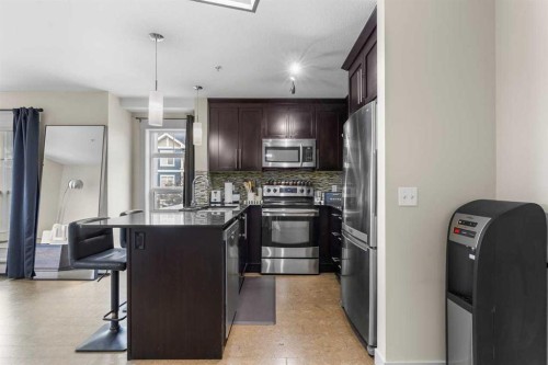 3308-155 Skyview Ranch Way Ne, Calgary, AB - Indoor Photo Showing Kitchen With Stainless Steel Kitchen With Upgraded Kitchen