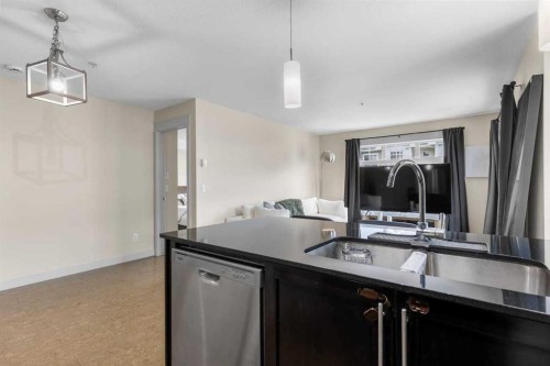 3308-155 Skyview Ranch Way Ne, Calgary, AB - Indoor Photo Showing Kitchen With Double Sink