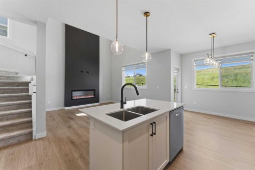3081 Key Drive Sw, Airdrie, AB - Indoor Photo Showing Kitchen With Double Sink