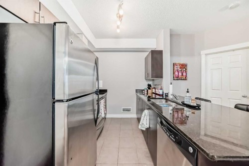 211-3950 46 Avenue Nw, Calgary, AB - Indoor Photo Showing Kitchen With Stainless Steel Kitchen