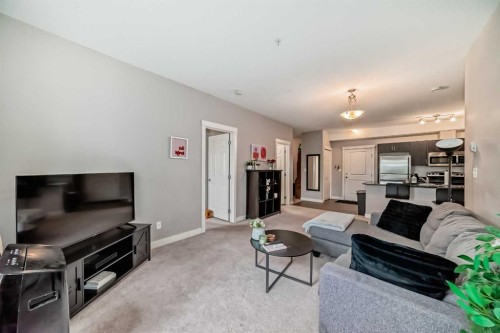 211-3950 46 Avenue Nw, Calgary, AB - Indoor Photo Showing Living Room