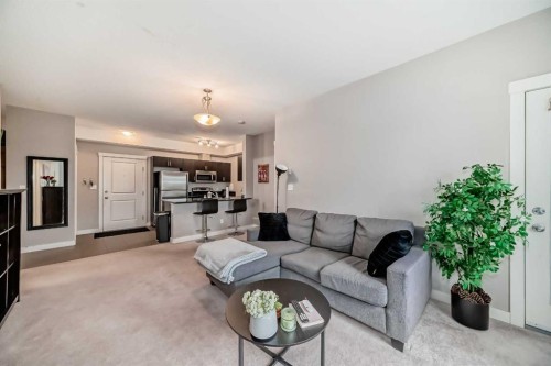 211-3950 46 Avenue Nw, Calgary, AB - Indoor Photo Showing Living Room