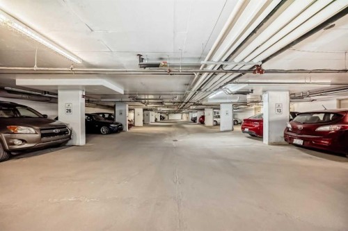 211-3950 46 Avenue Nw, Calgary, AB - Indoor Photo Showing Garage