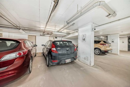 211-3950 46 Avenue Nw, Calgary, AB - Indoor Photo Showing Garage