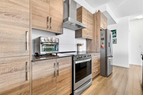 501-122 Mahogany Centre Se, Calgary, AB - Indoor Photo Showing Kitchen With Upgraded Kitchen