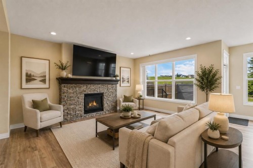 284 Nolancrest Heights Nw, Calgary, AB - Indoor Photo Showing Living Room With Fireplace