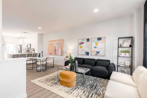 90 Heirloom Passage Se, Calgary, AB - Indoor Photo Showing Living Room