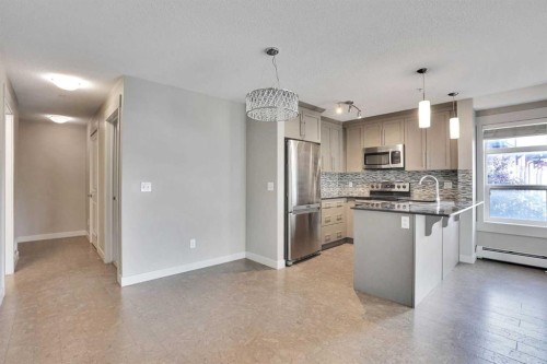 2201-155 Skyview Ranch Way Ne, Calgary, AB - Indoor Photo Showing Kitchen With Stainless Steel Kitchen With Upgraded Kitchen