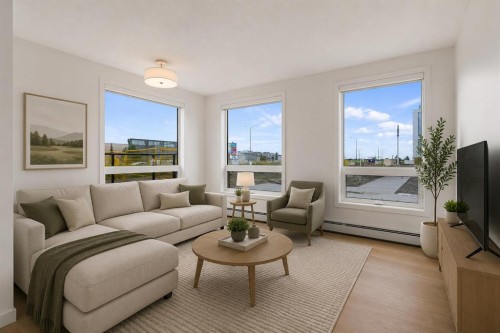 1114-8500 19 Avenue Se, Calgary, AB - Indoor Photo Showing Living Room