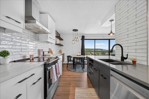 902-1330 15 Avenue Sw, Calgary, AB - Indoor Photo Showing Kitchen With Double Sink With Upgraded Kitchen