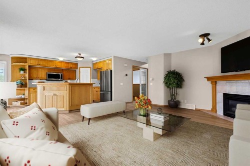 249 Scotia Point Nw, Calgary, AB - Indoor Photo Showing Living Room With Fireplace