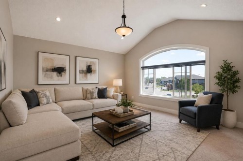 113 Kinniburgh Bay, Chestermere, AB - Indoor Photo Showing Living Room